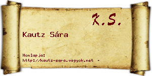 Kautz Sára névjegykártya